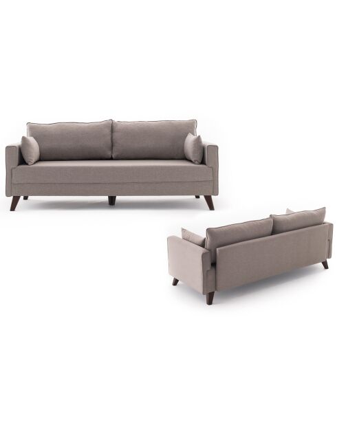 Canapé 3 places Bella crème - 208x85x81 cm