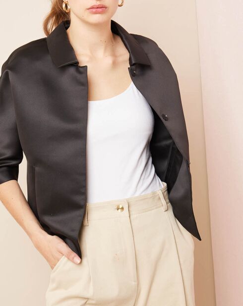 Veste satinée noire