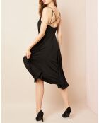 Robe décolleté à lanières croisées noire