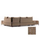 Canapé d'angle droit convertible Fly marron - 210x80x280 cm