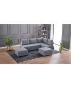 Canapé d'angle droit convertible Fly gris - 210x80x280 cm