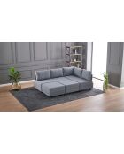 Canapé d'angle droit convertible Fly gris - 210x80x280 cm