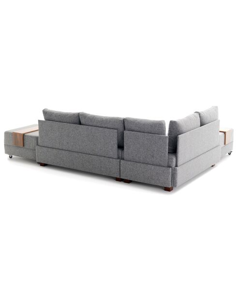 Canapé d'angle gauche convertible Fly gris - 210x80x280 cm