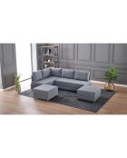 Canapé d'angle gauche convertible Fly gris - 210x80x280 cm