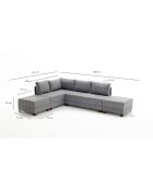 Canapé d'angle gauche convertible Fly gris - 210x80x280 cm