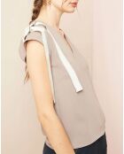 Top avec lanières à boucles taupe