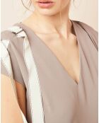 Top avec lanières à boucles taupe