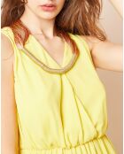 Robe col croisé jaune
