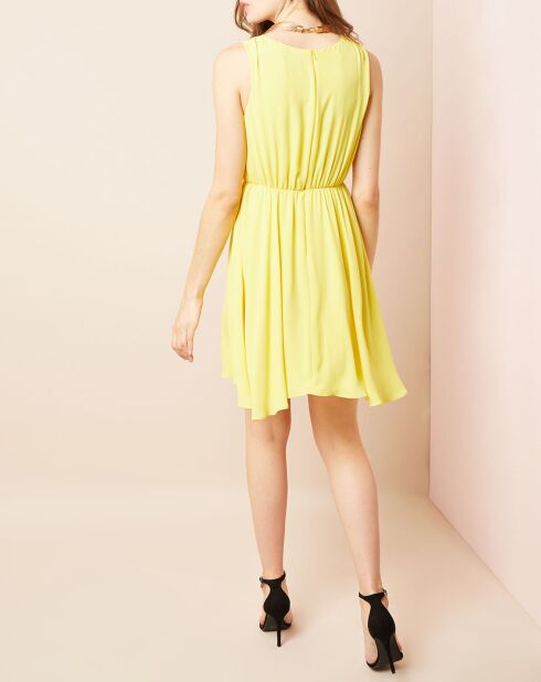 Robe col croisé jaune