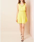 Robe col croisé jaune