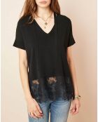 Top base en dentelle noir