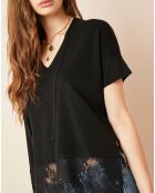 Top base en dentelle noir