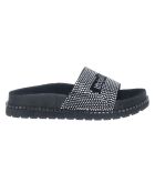 Mules en Cuir végétal avec strass Lorna noires