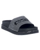 Mules en Cuir végétal avec strass Lorna noires