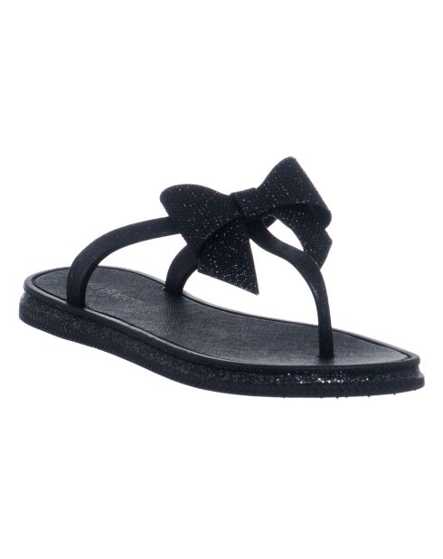 Tongs en Cuir végétal Star noires
