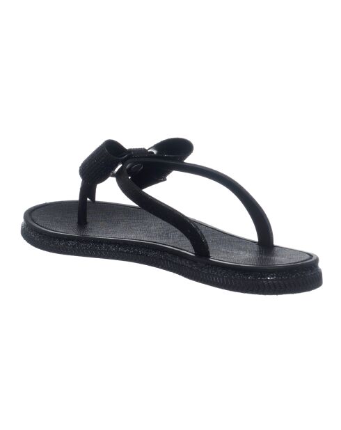 Tongs en Cuir végétal Star noires