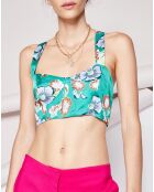 Crop Top Nina imprimé floral émeraude