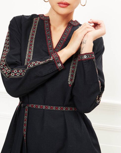 Robe broderies Rilka noire