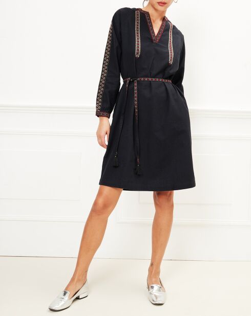 Robe broderies Rilka noire