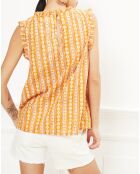 Top Hatali imprimée en Coton mélangé honey