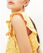 Top Halbou en dentelle jaune