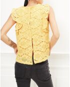 Top Halbou en dentelle jaune