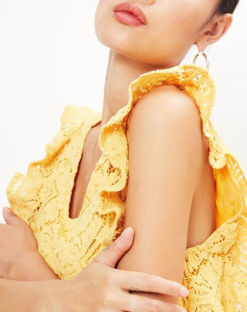 Robe Rinasi en dentelle jaune