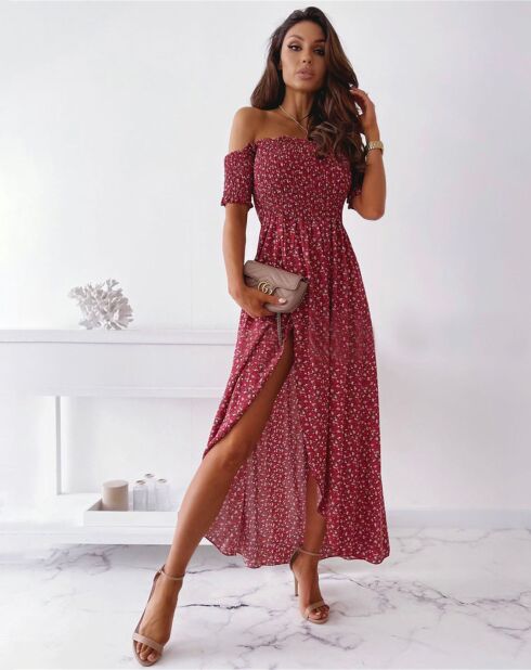 Robe Jenna imprimée rouge/multicolore