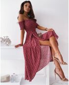 Robe Jenna imprimée rouge/multicolore