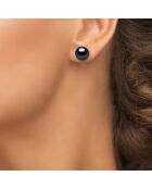 Prestige oorbellen in witgoud en zoetwaterparels met zwarte tahiti-knopen