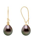 Perlenohrringe aus Gelbgold und Tahiti-Birne