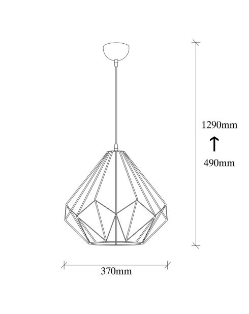 Suspension Diamond noire - D.37xH.129 cm