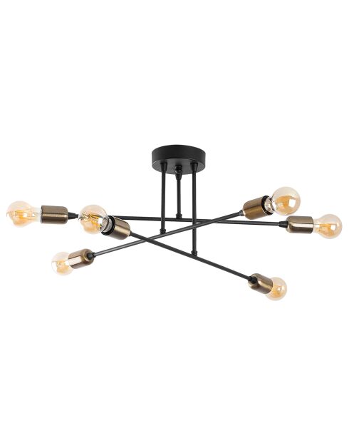 Schwarze Blumendeckenlampe - 66x66x27 cm