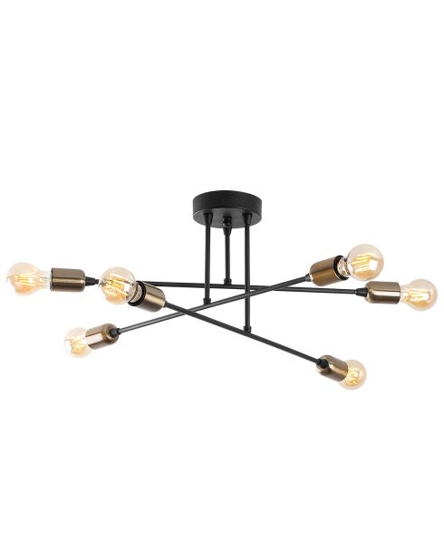 Schwarze Blumendeckenlampe - 66x66x27 cm