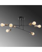 Schwarze Blumendeckenlampe - 66x66x27 cm