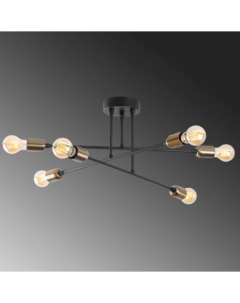 Schwarze Blumendeckenlampe - 66x66x27 cm