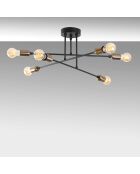 Schwarze Blumendeckenlampe - 66x66x27 cm