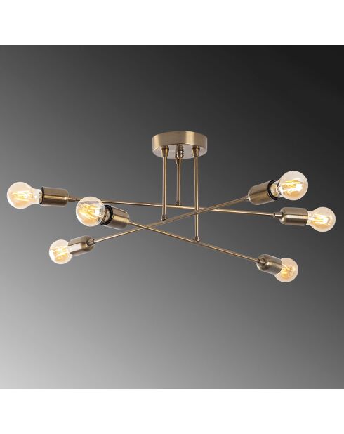 Vintage plafondlamp met bloemen - 66x66x27 cm