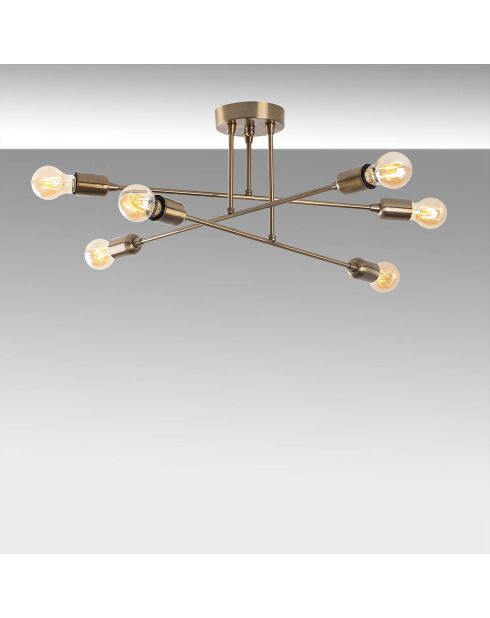 Vintage plafondlamp met bloemen - 66x66x27 cm