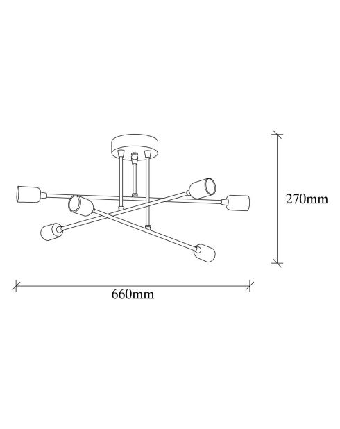Vintage plafondlamp met bloemen - 66x66x27 cm