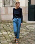 Pantalon fluide Cado bleu