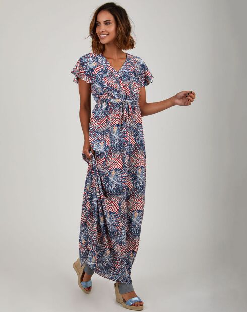 Robe Amira bleu/rouge