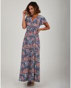 Robe Amira bleu/rouge