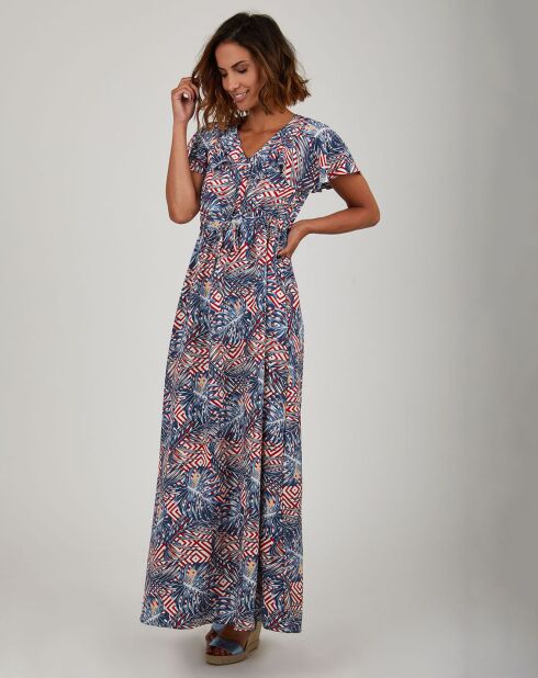 Robe Amira bleu/rouge