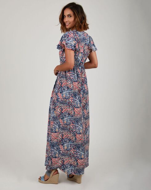 Robe Amira bleu/rouge