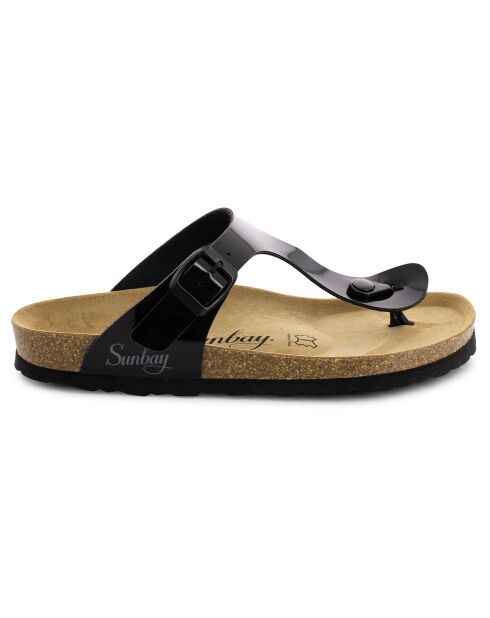Mules entre-doigts Camelia noires