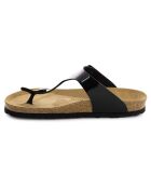 Mules entre-doigts Camelia noires