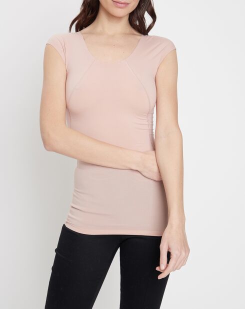 T-Shirt Coton Contour rose poudré