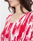 Robe de plage Camouflage rose/rouge/blanc