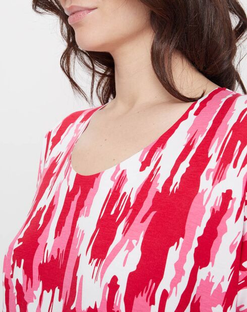 Robe de plage Camouflage rose/rouge/blanc